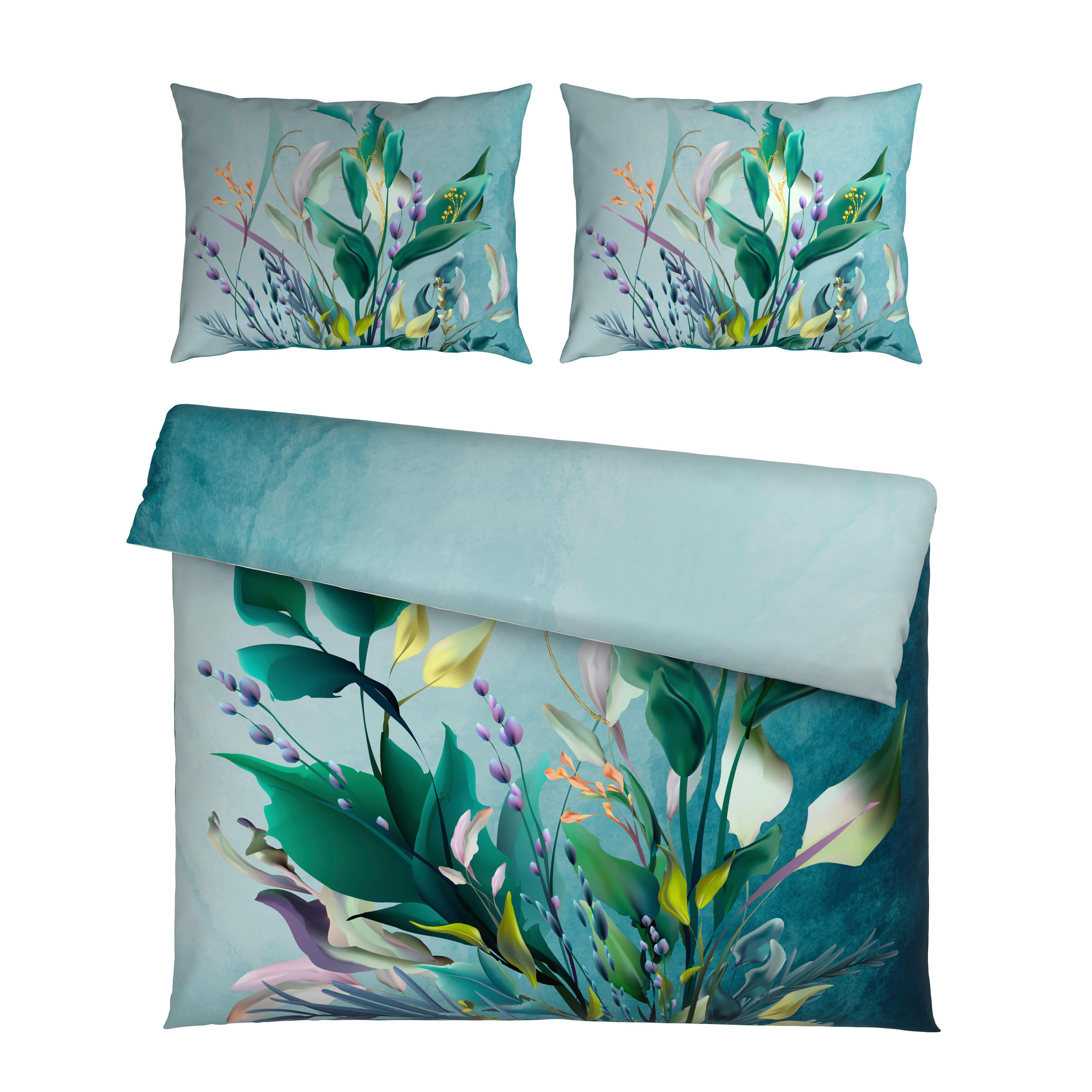 OBOJESTRANSKA POSTELJNINA 200/200 cm saten zelena  - zelena, Basics, tekstil (200/200cm) - Esposa