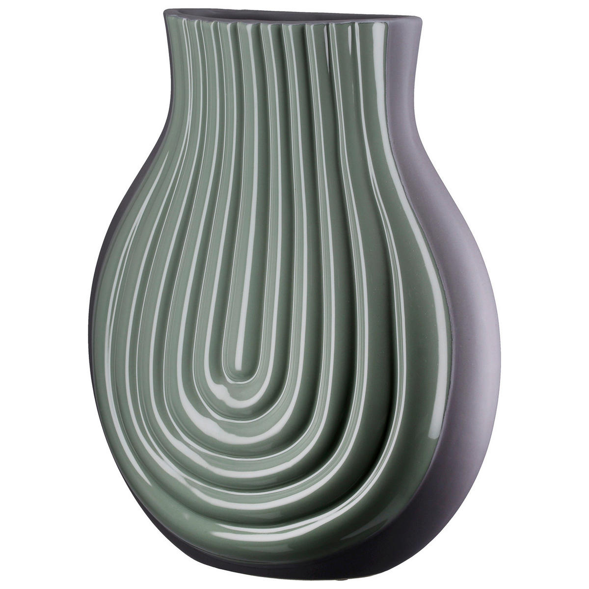 DEKOVASE  - Graublau/Mintgrün, Basics, Keramik (25/31/14cm)