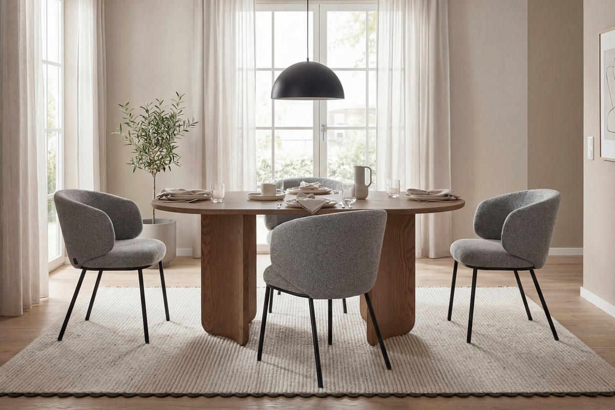 ESSTISCH 160/90/76 cm Echtholz, Nachbildung  Holzwerkstoff Eichefarben  - Eichefarben, MODERN, Holzwerkstoff (160/90/76cm) - Schöner Wohnen