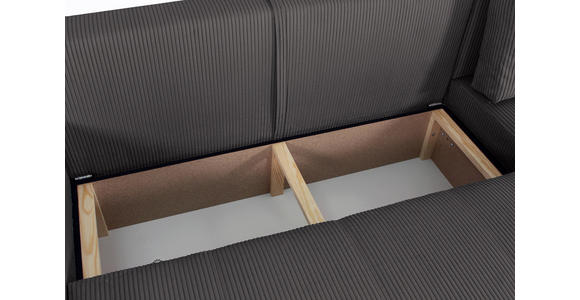 ECKSCHLAFSOFA  mit Cord Schieferfarben  - Schieferfarben/Schwarz, KONVENTIONELL, Textil (248/146cm) - Xora
