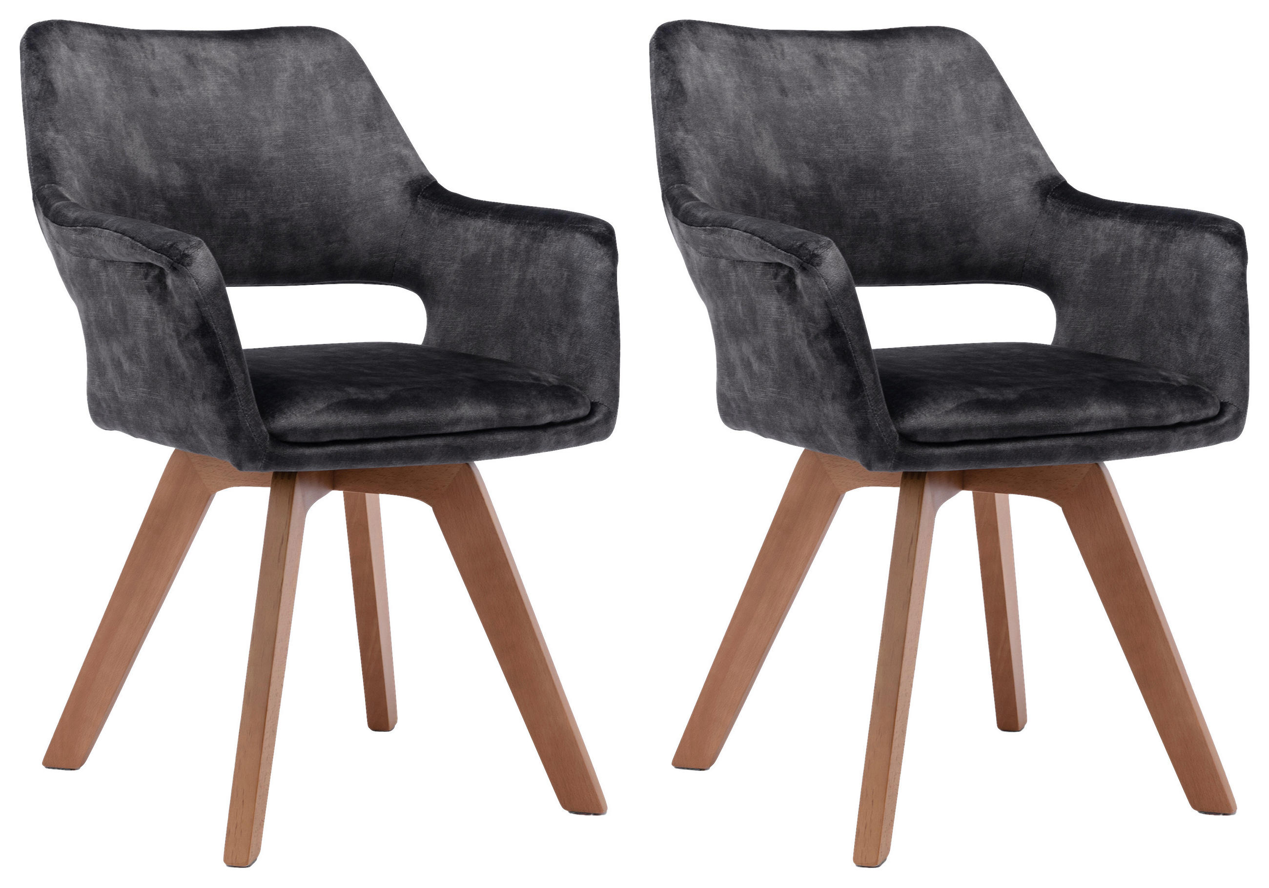 Esszimmerstuhl Klara Anthrazit /Eichefarben 2-er Set