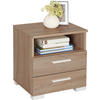 NOĆNI ORMARIĆ hrast Sonoma   - boje aluminija/hrast Sonoma, Design, drvni materijal/plastika (45/47,5/35cm) - Carryhome