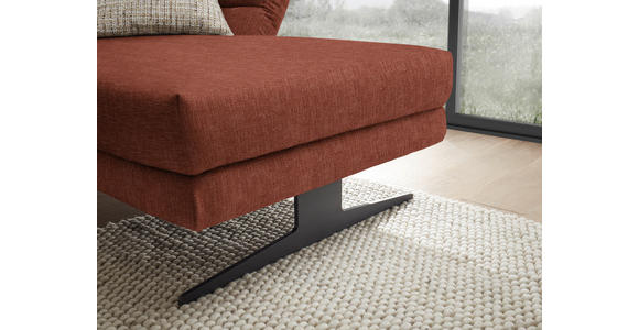ECKSOFA  in Flachgewebe Rostfarben  279-327/176-217 cm  - Rostfarben/Schwarz, Design, Textil/Metall (279-327/176-217cm) - Dieter Knoll