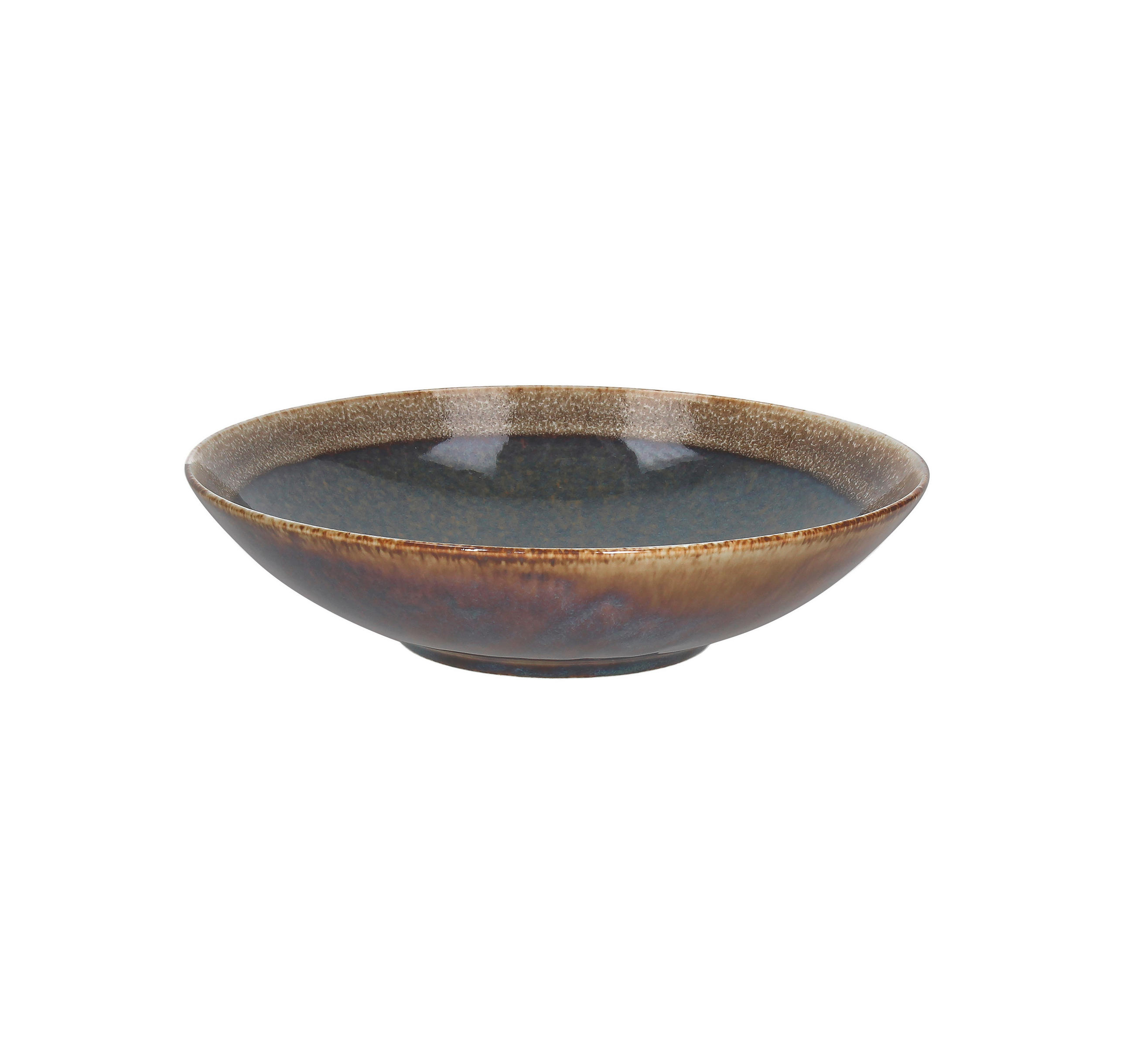 GLOBOKI KROŽNIK  Bloom  keramika   21/5 cm      - modra/rjava, Basics, keramika (21/5cm) - Tognana