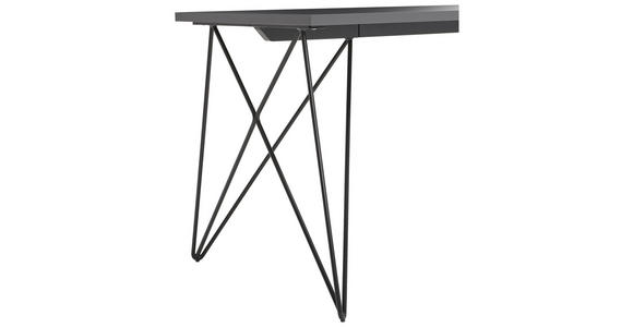 SCHREIBTISCH 160/65/75 cm  in Anthrazit, Schwarz  - Anthrazit/Schwarz, Design, Holzwerkstoff/Metall (160/65/75cm) - Novel