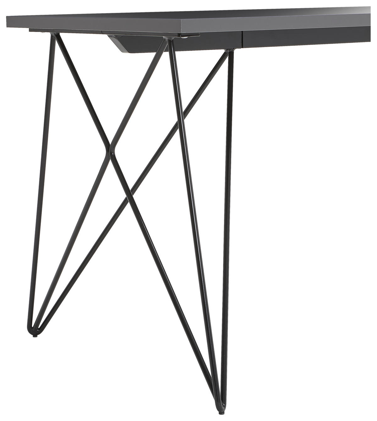SKRIVBORD 160/65/75 cm  i antracit, svart  - svart/antracit, Design, metall/trämaterial (160/65/75cm) - Novel