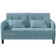 SCHLAFSOFA Cord Türkis  - Türkis/Schwarz, Design, Textil/Metall (170/88/110cm) - Novel
