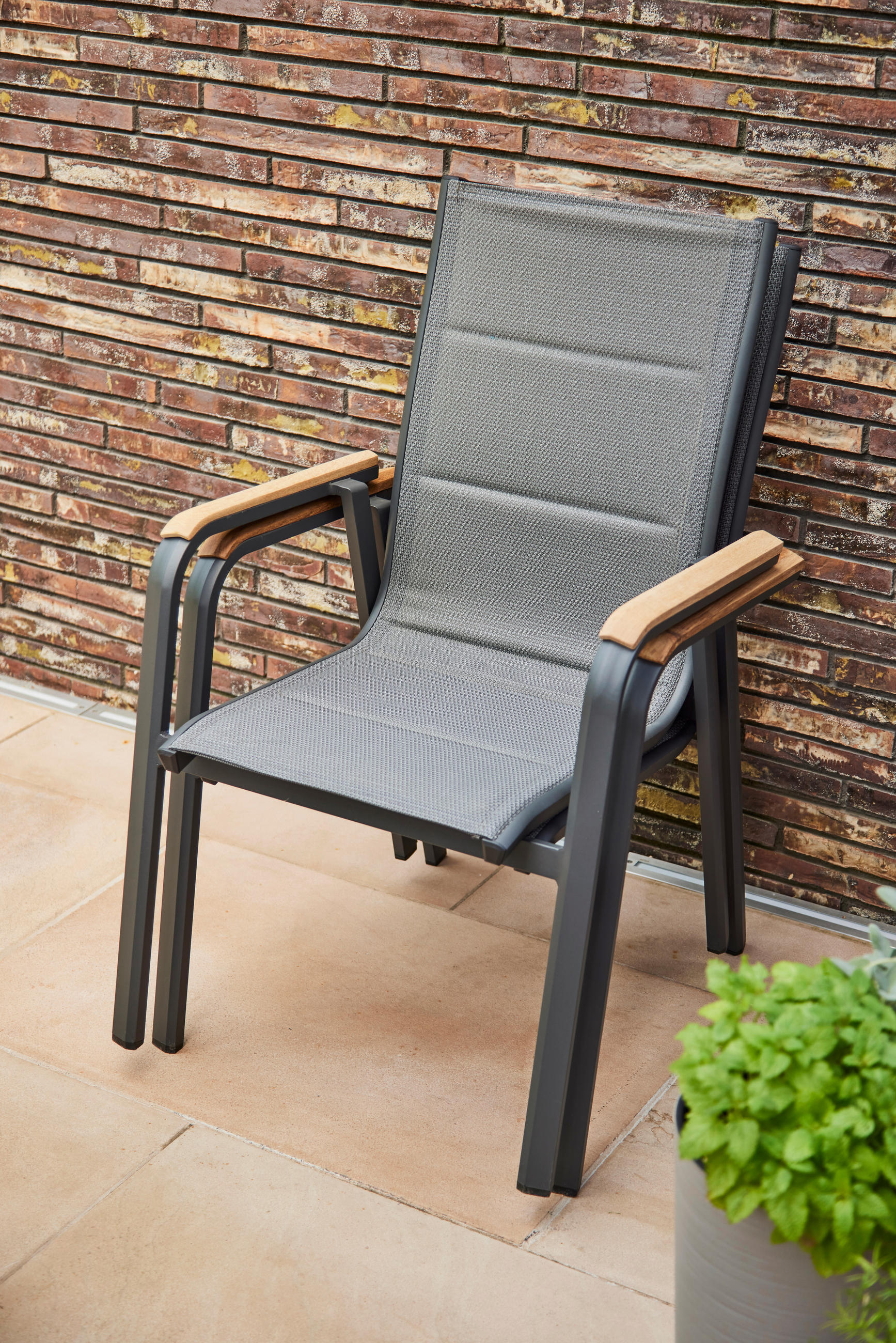 KLAPPSESSEL-SET - Anthrazit, Basics, Holz/Kunststoff (62,5/98/68cm) - Siena Garden