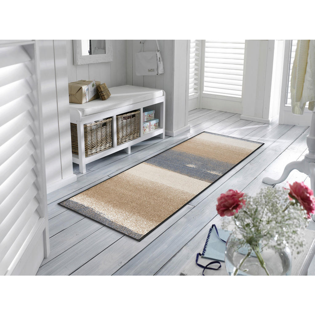 Thumbnail - wash+dry Läufer Medley Beige, Beige, Kunststoff, Graphik, rechteckig, 60x180 cm, Textiles Vertrauen - Oeko-Tex®, Made in...