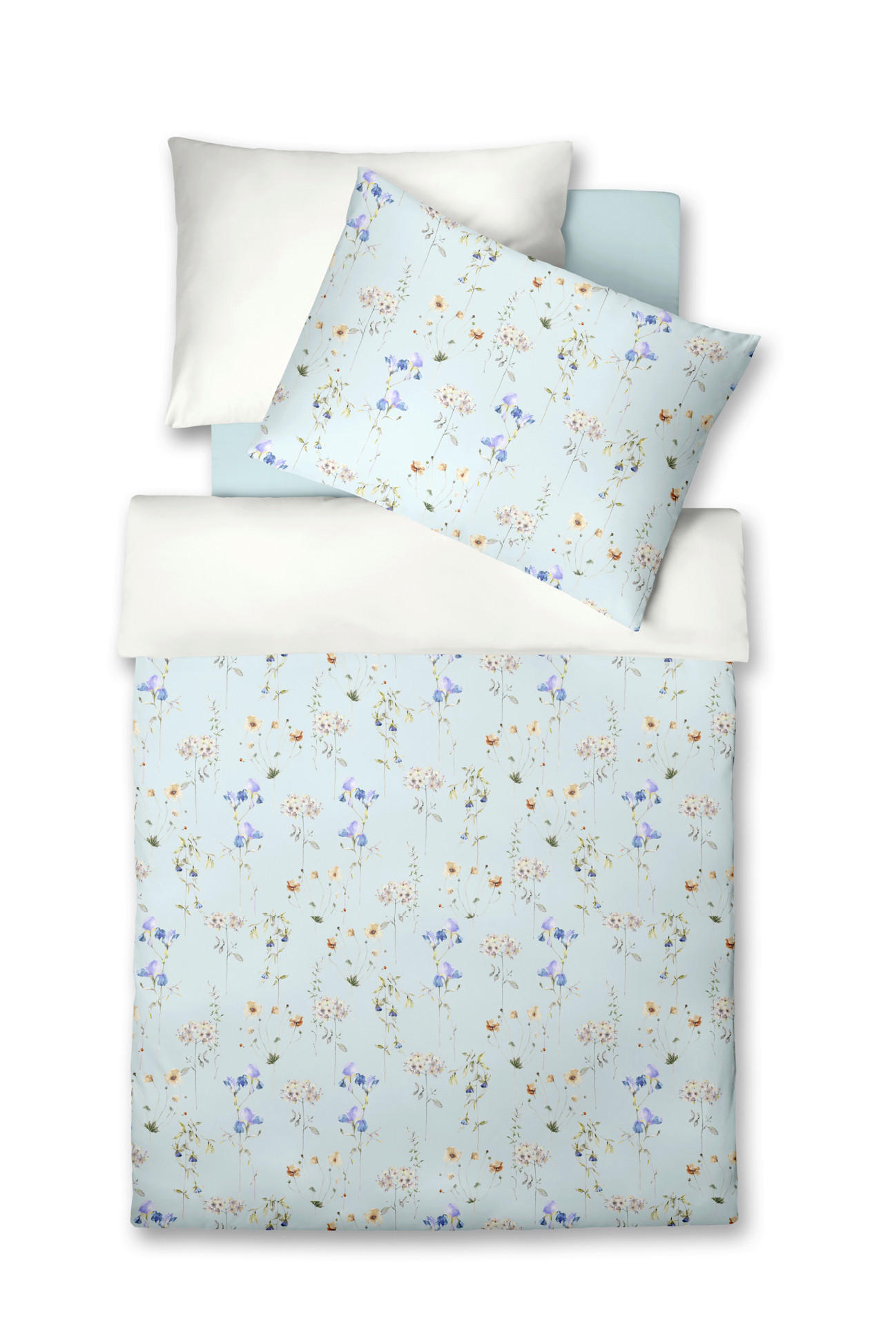 BETTWÄSCHE 2-teilig Frühjahr/Sommer 2024 Samt 140/200 cm  - Blau/Lila, KONVENTIONELL, Textil (140/200cm) - Fleuresse