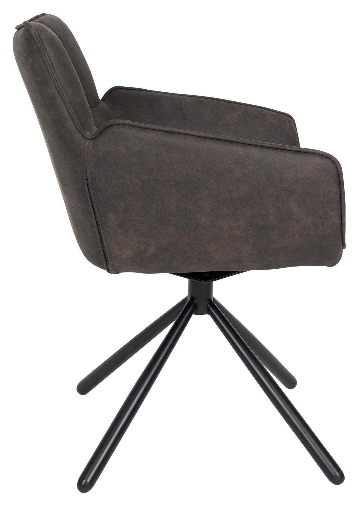ARMLEHNSTUHL  in Mikrofaser  - Schwarz/Grau, Design, Textil/Metall (60/84/65cm) - SetOne by Musterring