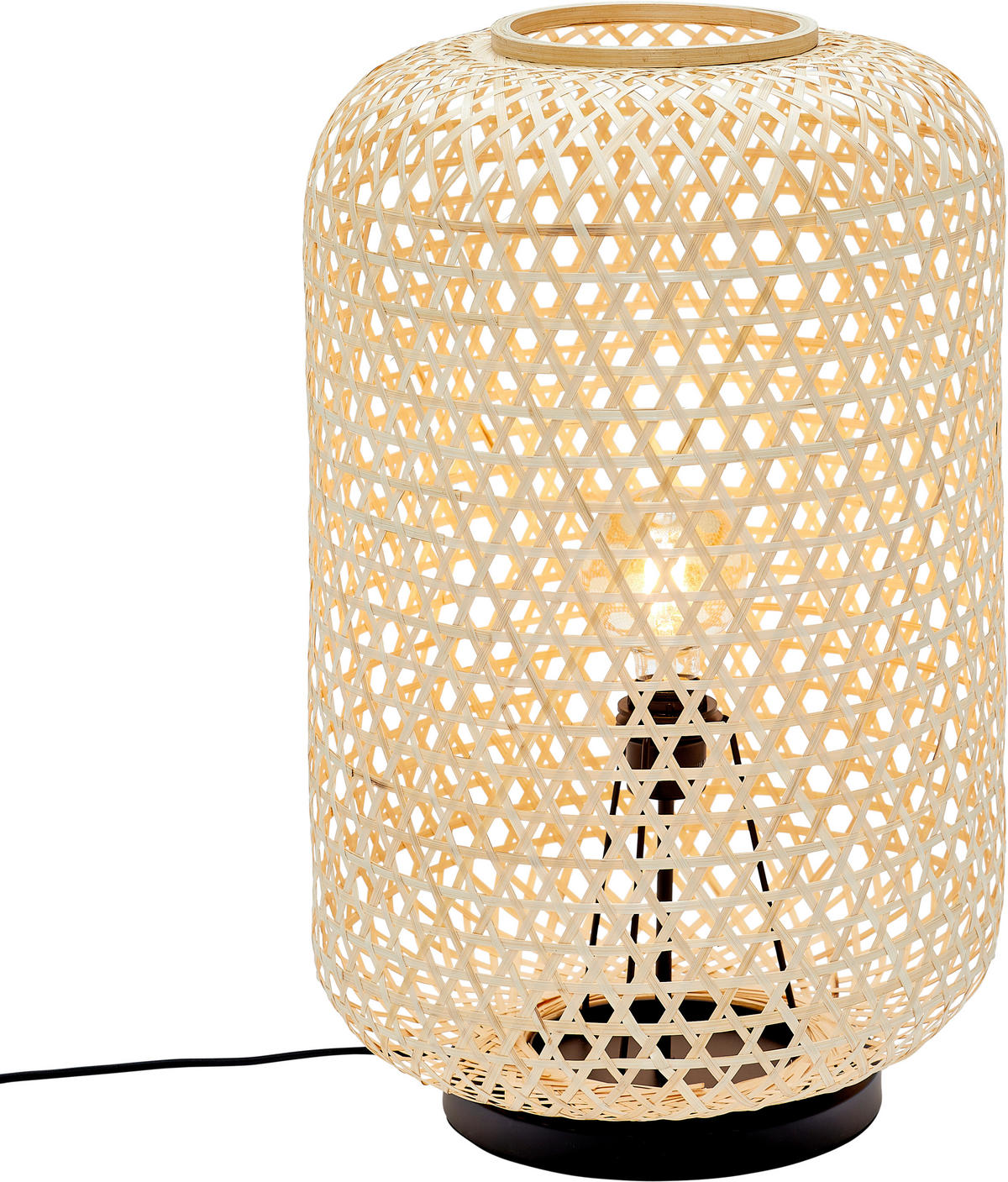 TISCHLEUCHTE Calla 40/62,5 cm  - Beige/Schwarz, Natur, Holzwerkstoff/Metall (40/62,5cm) - Schöner Wohnen