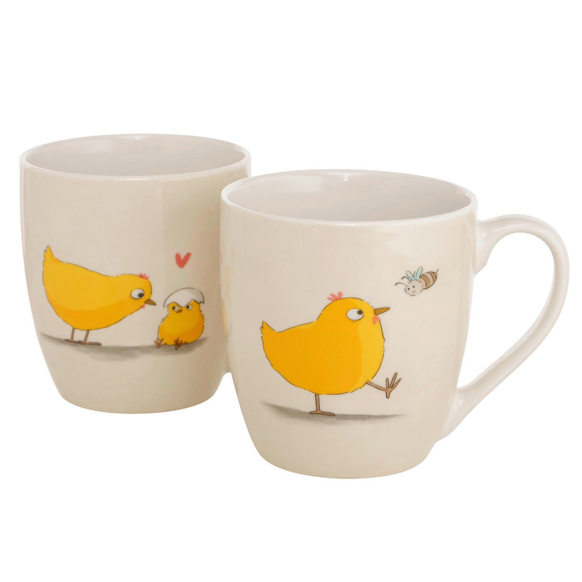 HRNEK NA KÁVU  - žlutá/béžová, Basics, keramika (9,4/9,4/9,8cm)