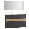 GARDEROBE 2-teilig  in 140/200/18 cm  - Eichefarben/Graphitfarben, Design, Glas/Holzwerkstoff (140/200/18cm) - Voleo