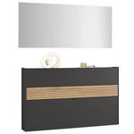 GARDEROBE 2-teilig  in 140/200/18 cm  - Eichefarben/Graphitfarben, Design, Glas/Holzwerkstoff (140/200/18cm) - Voleo