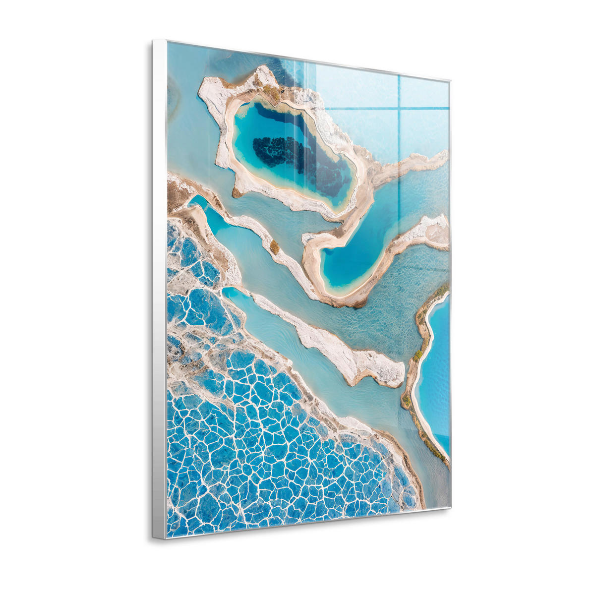 GLASBILD 80/120 cm  - Blau/Beige, Basics, Glas/Holz (80/120cm)