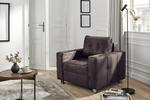 SESSEL Lederlook Dunkelbraun    - Chromfarben/Dunkelbraun, MODERN, Kunststoff/Textil (95/73-86/88cm) - Livetastic