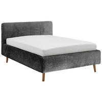 POLSTERBETT inkl. Bettkasten 140/200 cm  in Anthrazit  - Eichefarben/Anthrazit, Design, Holz/Textil (140/200cm) - Xora