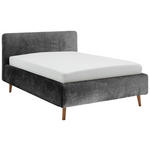 POLSTERBETT Anthrazit 140/200 cm  - Eichefarben/Anthrazit, Design, Holz/Textil (140/200cm) - Xora