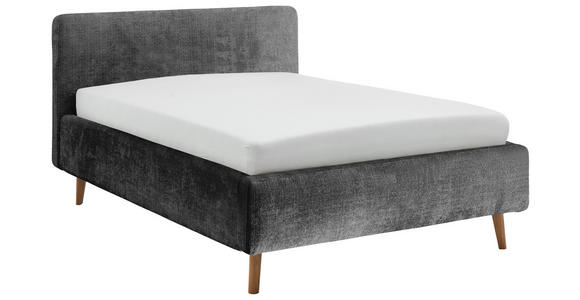 POLSTERBETT Anthrazit 140/200 cm  - Eichefarben/Anthrazit, Design, Holz/Textil (140/200cm) - Xora