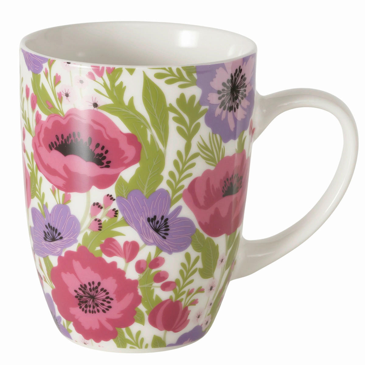 HRNEK NA KÁVU  - pink/světle zelená, Basics, keramika (8/8/10,3cm)