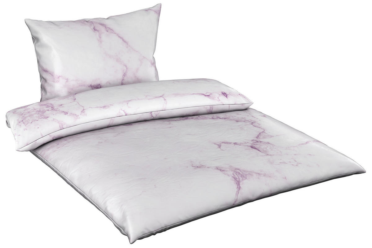 POSTELJNINA PINK MARBLE 140/200 cm saten svetlo siva  - svetlo siva, Konvencionalno, tekstil (140/200cm) - Esposa