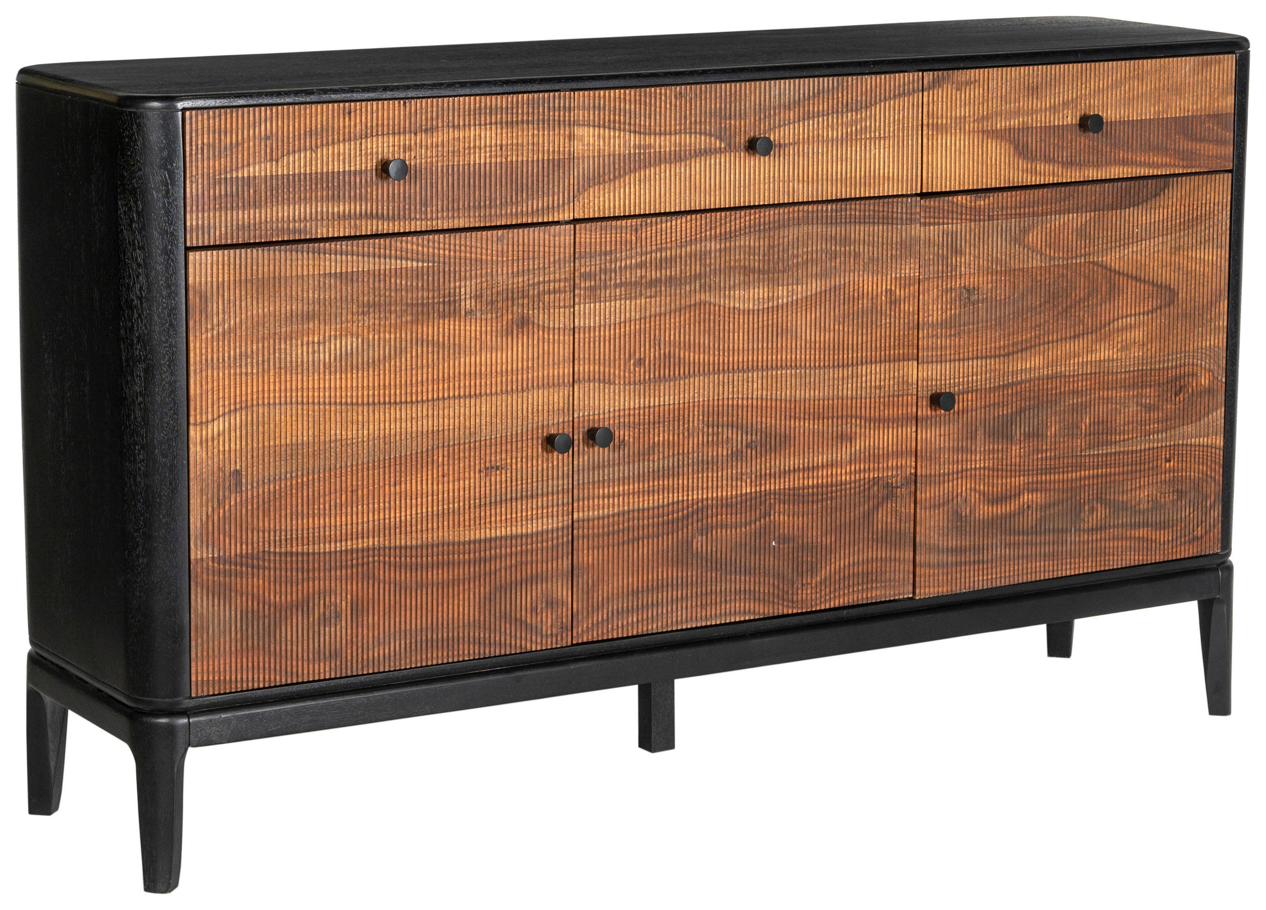 SIDEBOARD Braun, Naturfarben, Schwarz  160/87/40 cm  - Schwarz/Braun, Design, Holz/Metall (160/87/40cm) - Ambia Home