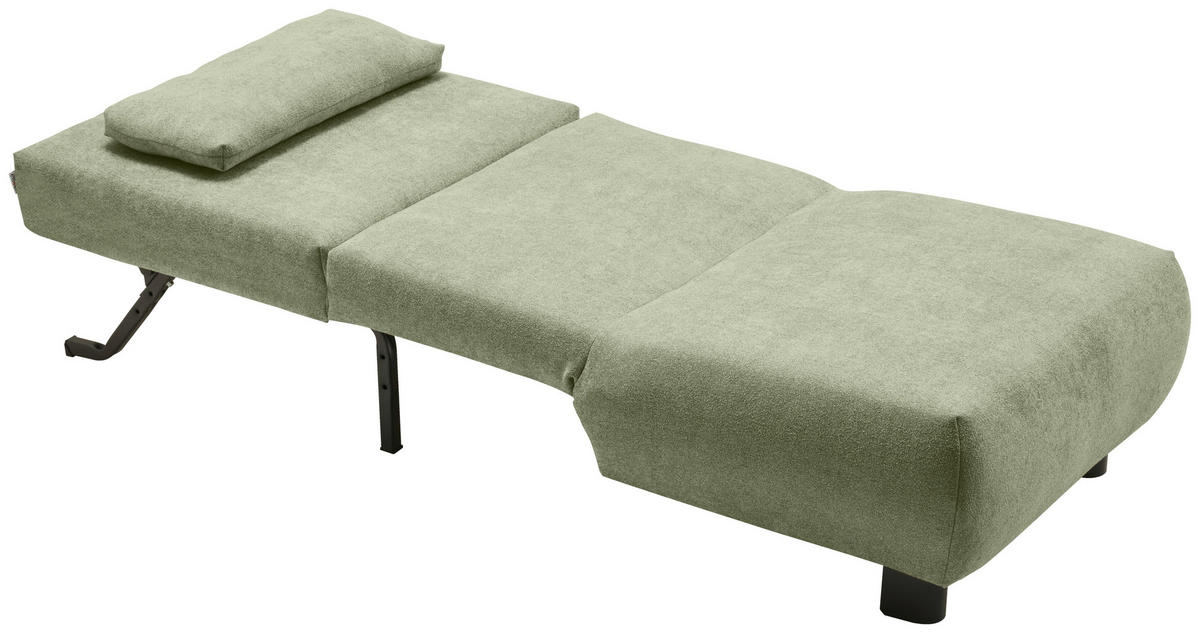 SCHLAFSESSEL Flachgewebe Hellgrün    - Schwarz/Hellgrün, KONVENTIONELL, Textil/Metall (90/85/100cm) - Carryhome