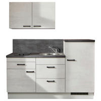 KÜCHENLEERBLOCK 180 cm   in Graphitfarben, Grau, Hellgrau  - Hellgrau/Schwarz, Design, Holzwerkstoff/Metall (180cm) - Pino