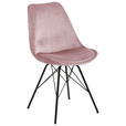 STUHL   Samt  Altrosa  - Schwarz/Altrosa, Trend, Textil/Metall (48,5/85,5/54cm) - Carryhome