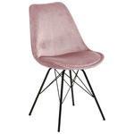 STUHL   Samt  - Schwarz/Altrosa, Trend, Textil/Metall (48,5/85,5/54cm) - Carryhome