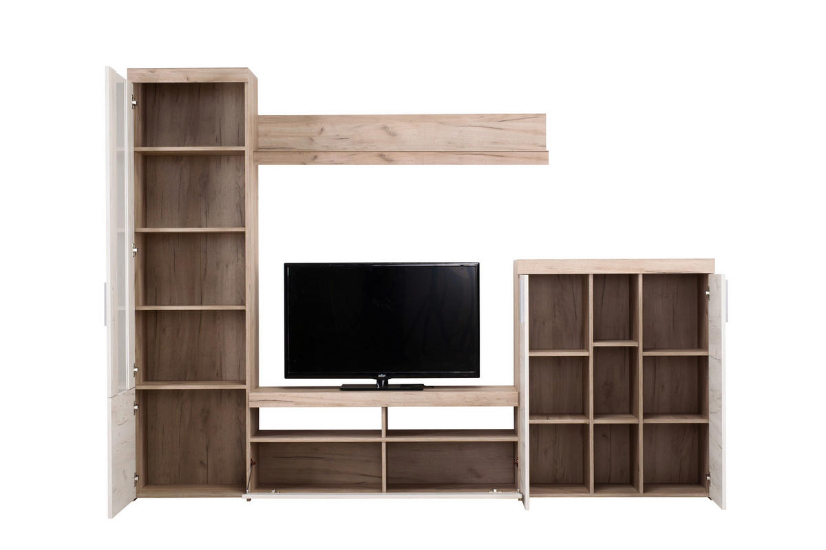 NAPPALI ÖSSZEÁLLÍTÁS ezüsttölgy  - ezüsttölgy, Basics, faalapú anyag (262/195/35cm) - Xora