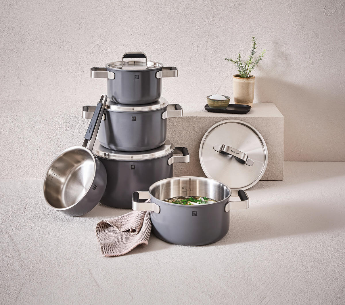 KOCHTOPFSET ZWILLING PURE 5-teilig  - Grau, Basics - Zwilling