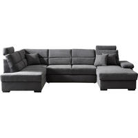WOHNLANDSCHAFT inkl.Funktionen Anthrazit Webstoff  - Dunkelbraun/Anthrazit, KONVENTIONELL, Kunststoff/Textil (183/319/166cm) - Cantus