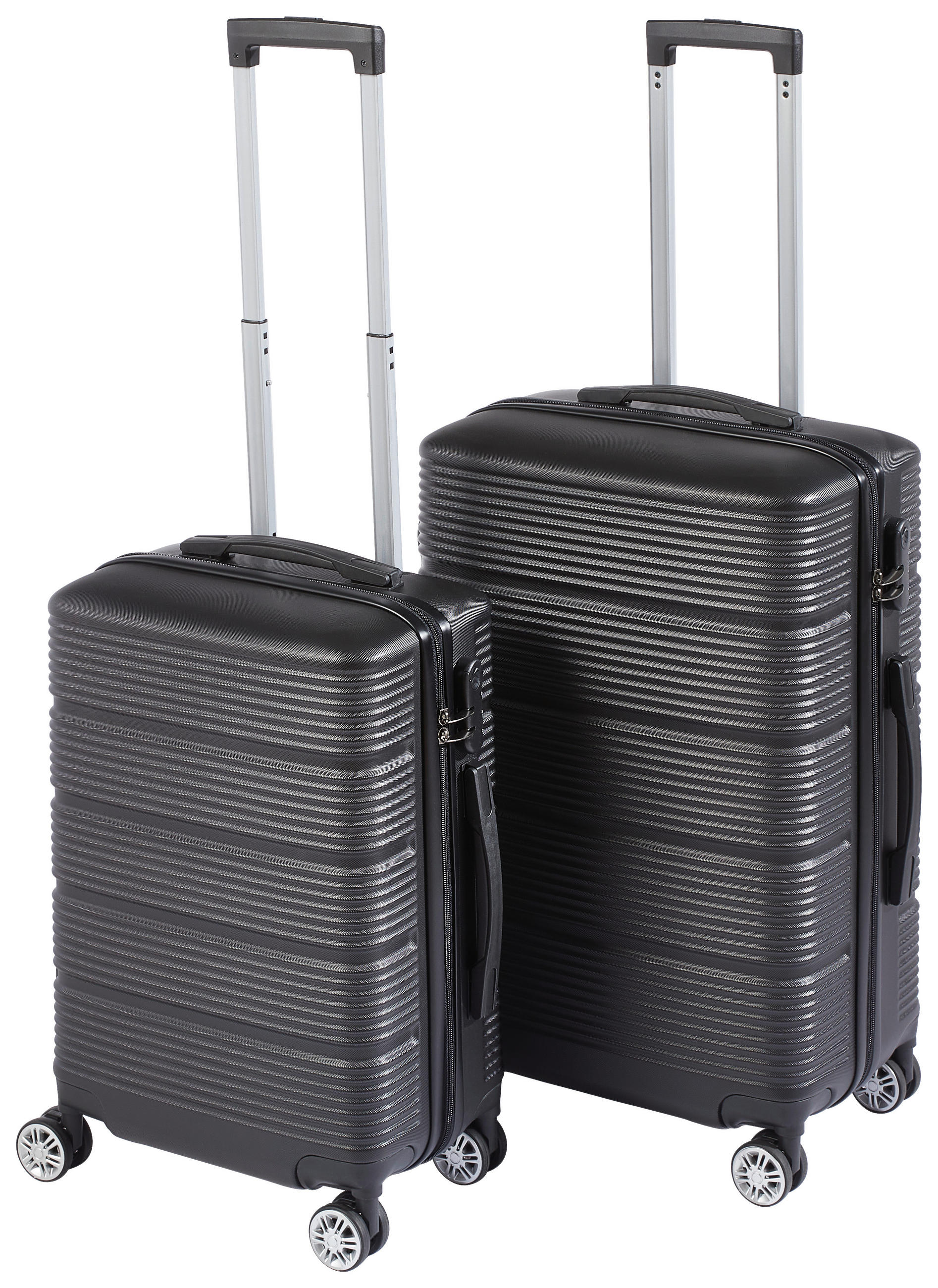 REISEKOFFERSET Schwarz 2-teilig  - Schwarz, Basics, Kunststoff/Textil - Novel