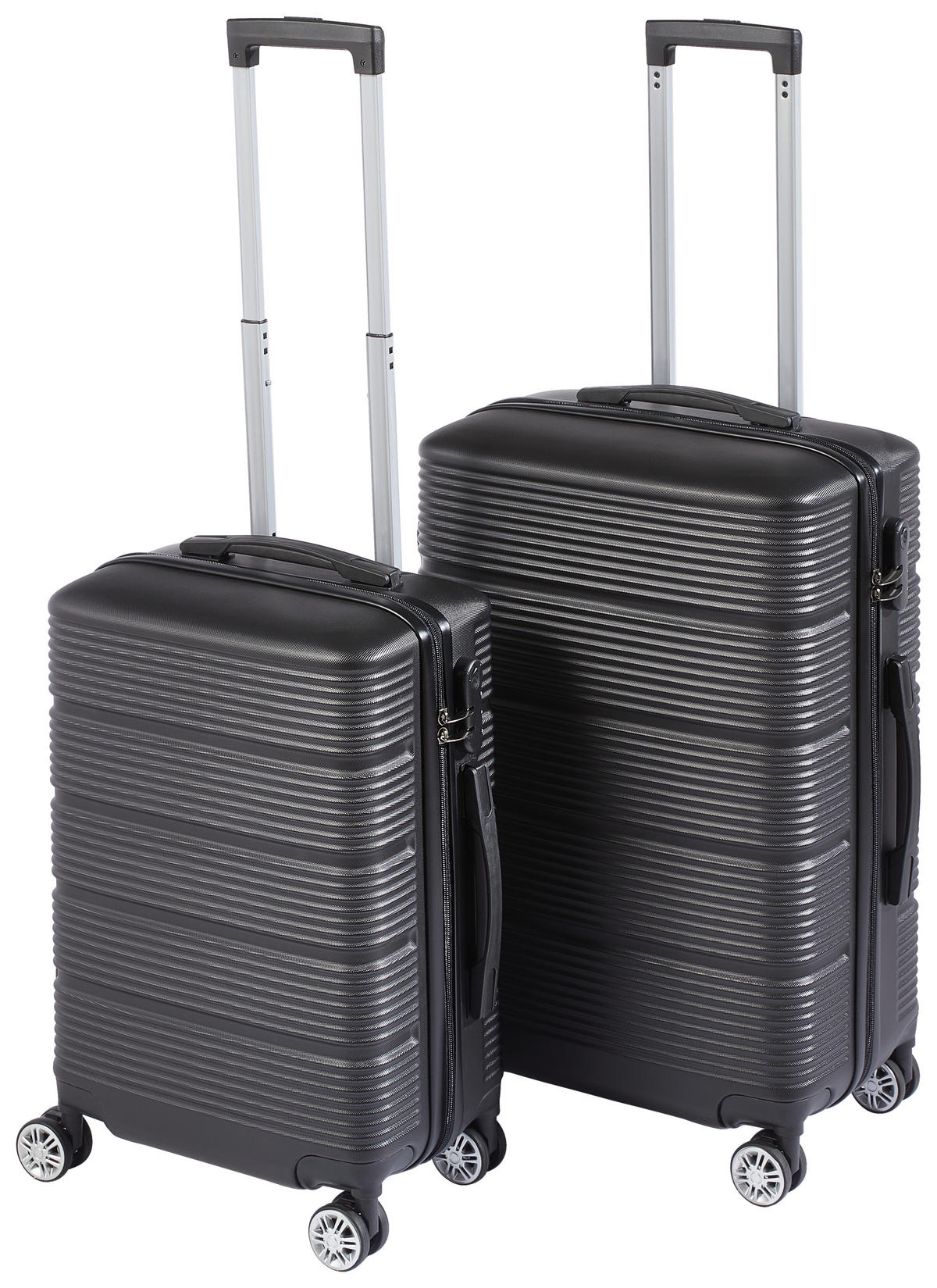 REISEKOFFERSET Schwarz 2-teilig  - Schwarz, Basics, Kunststoff/Textil - Novel