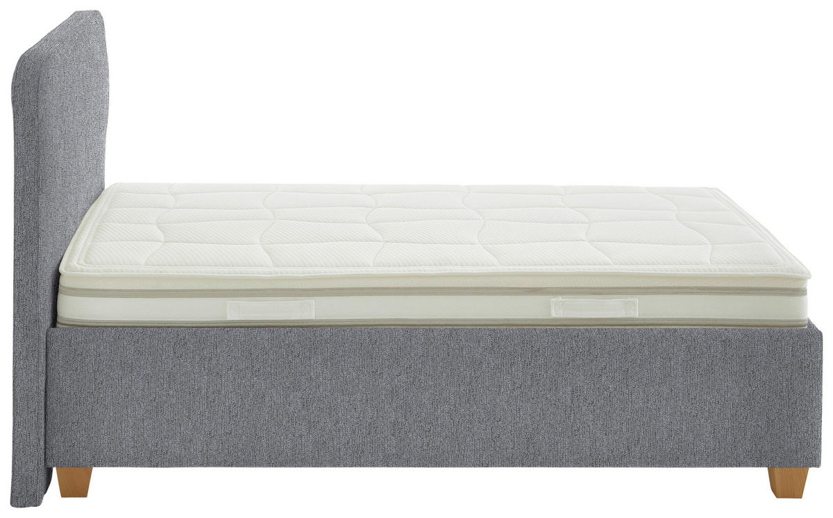 POLSTERBETT 120/200 cm  in Grau  - Weiss/Grau, Konventionell, Holz/Textil (120/200cm) - Beldomo - Sleep