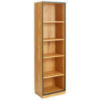 AKTENREGAL Asteiche teilmassiv Eichefarben, Graphitfarben  - Eichefarben/Graphitfarben, Natur, Holz/Holzwerkstoff (55/197/40cm) - Linea Natura