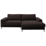 ECKSOFA  in Flachgewebe Mokka  253/177 cm  - Schwarz/Mokka, Design, Textil/Metall (253/177cm) - Dieter Knoll