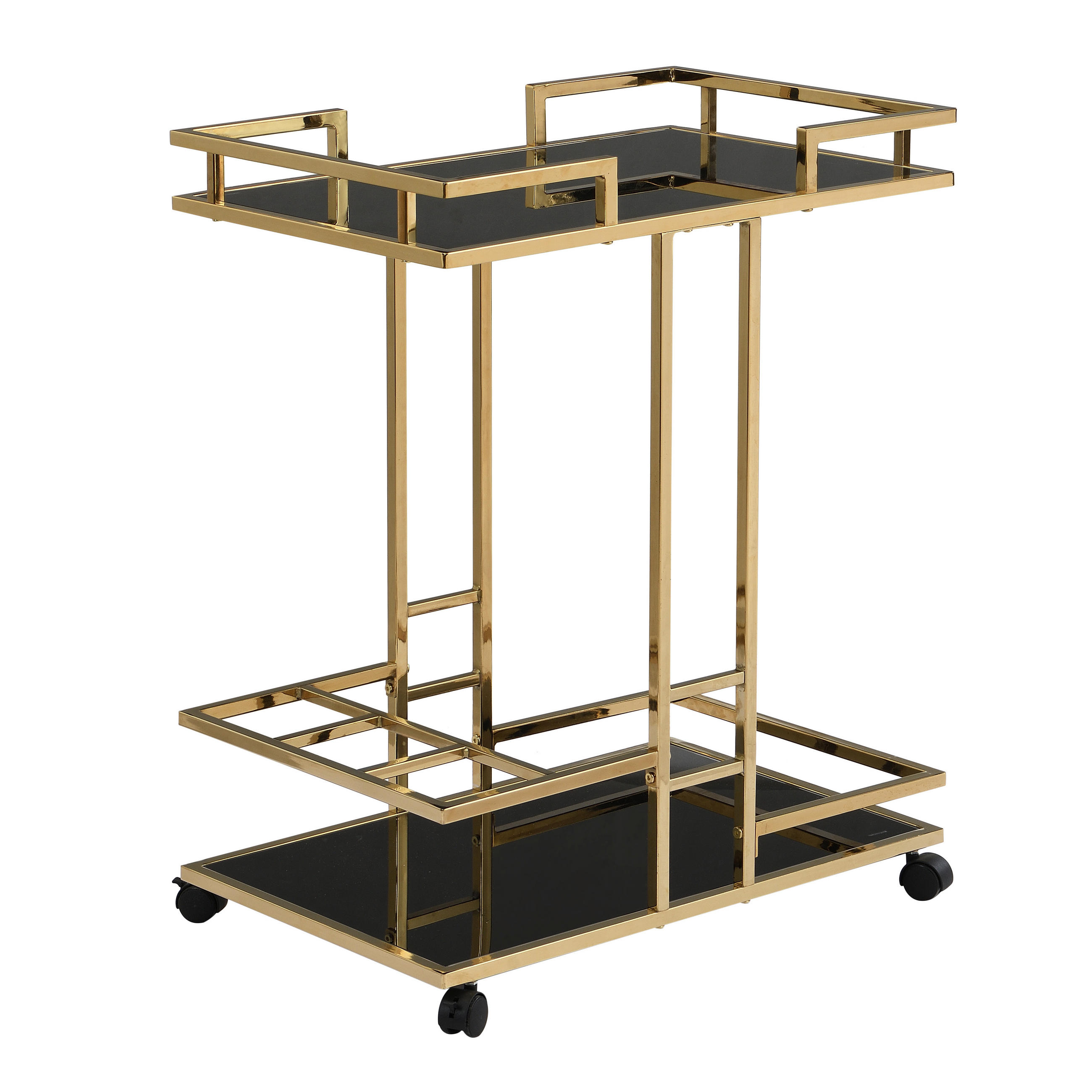 SERVIERWAGEN in Goldfarben  - Goldfarben, Design, Glas/Kunststoff (67,5/43/83,5cm) - MID.YOU
