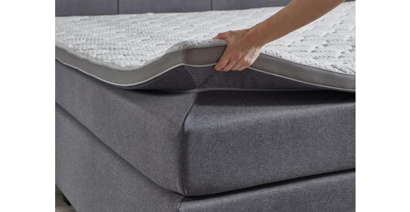 BOXSPRINGBETT 240/200 cm  in Grau  - Chromfarben/Grau, KONVENTIONELL, Holz/Kunststoff (240/200cm) - Carryhome