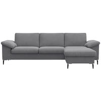 ECKSOFA Grau Flachgewebe  - Alufarben/Schwarz, Design, Textil/Metall (242/159cm) - Livetastic