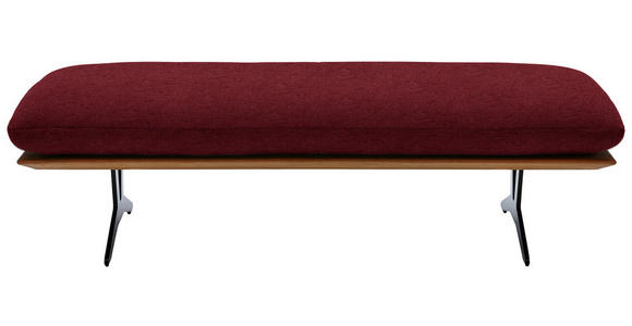 HOCKERBANK in Holz, Textil Rot  - Rot/Schwarz, Design, Holz/Textil (150/43/60cm) - Dieter Knoll