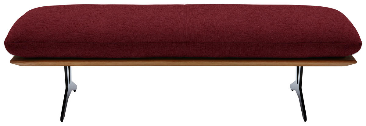 HOCKERBANK in Holz, Textil Rot  - Rot/Schwarz, Design, Holz/Textil (150/43/60cm) - Dieter Knoll