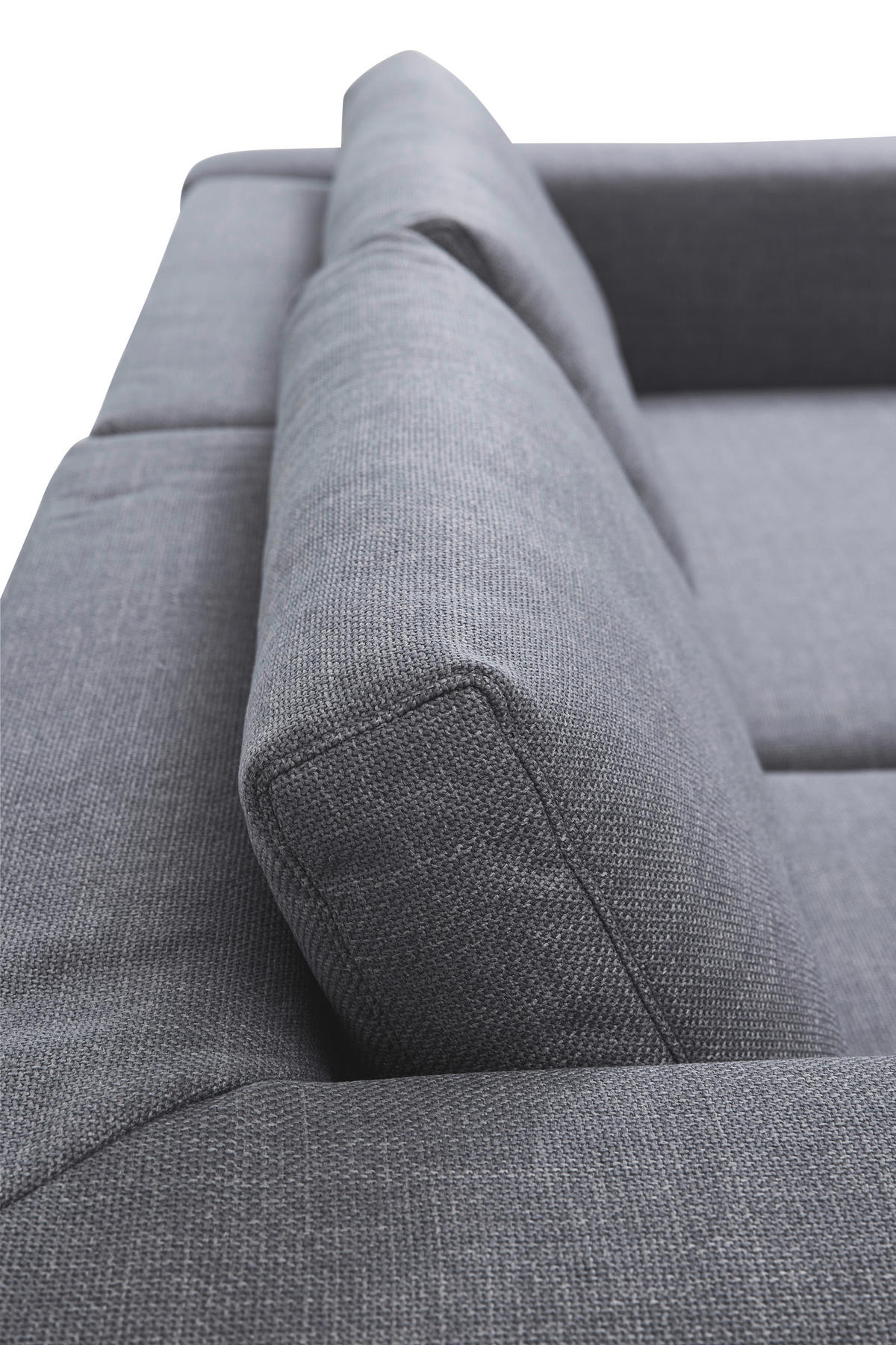 ECKSOFA inkl. Funktion Heaven Dunkelgrau Flachgewebe  - Chromfarben/Dunkelgrau, KONVENTIONELL, Textil/Metall (162/242cm) - Tom Tailor