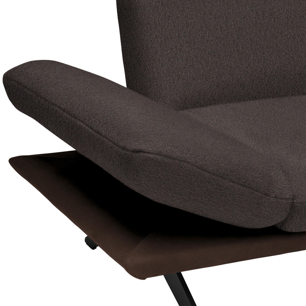 ECKSOFA in Flachgewebe Dunkelbraun  270/239 cm  - Dunkelbraun/Schwarz, Design, Textil/Metall (270/239cm) - Koinor