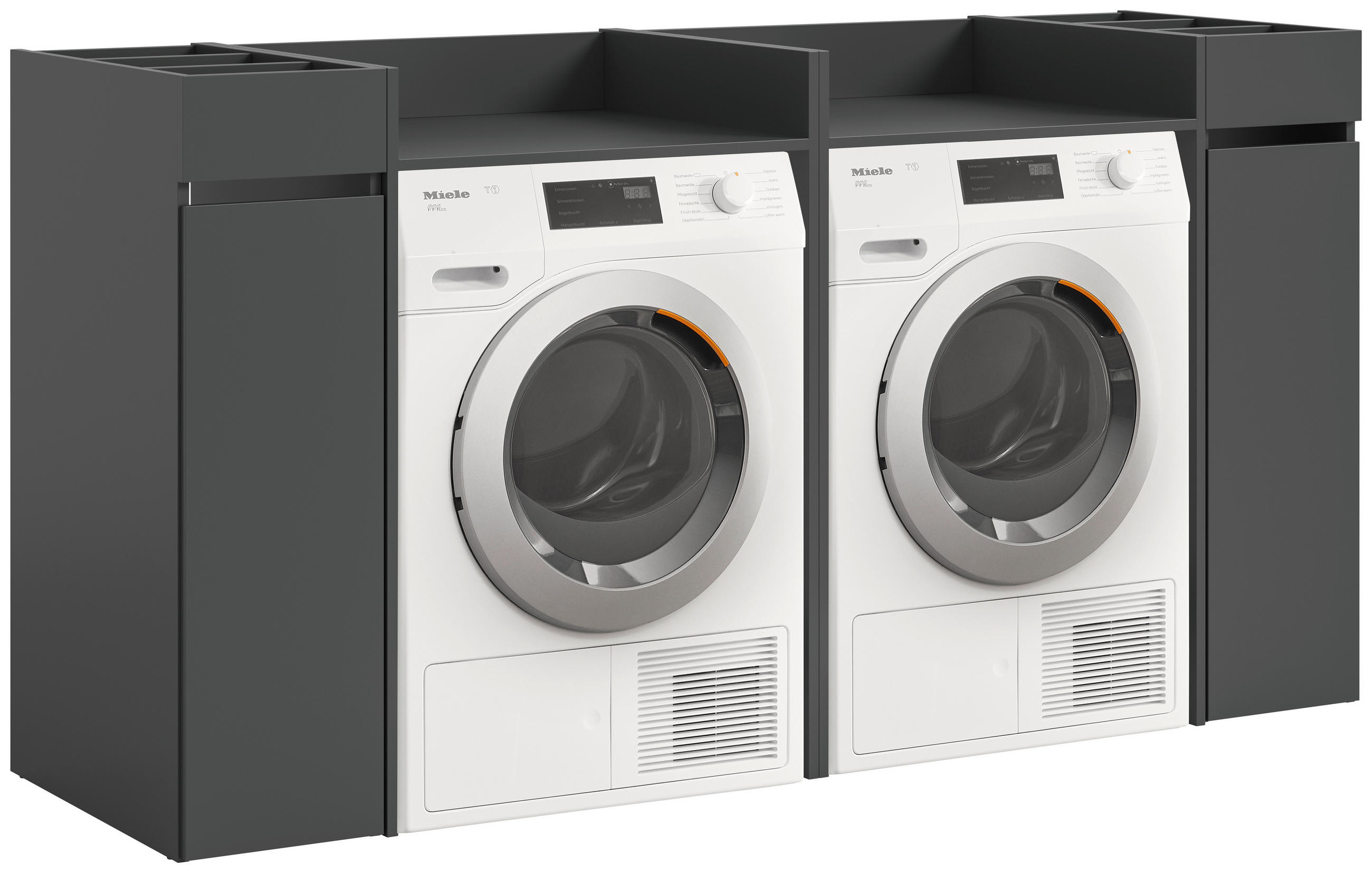 WASCHMASCHINENSCHRANK Anthrazit  - Anthrazit/Schwarz, Basics, Holzwerkstoff/Kunststoff (190/101cm) - MID.YOU