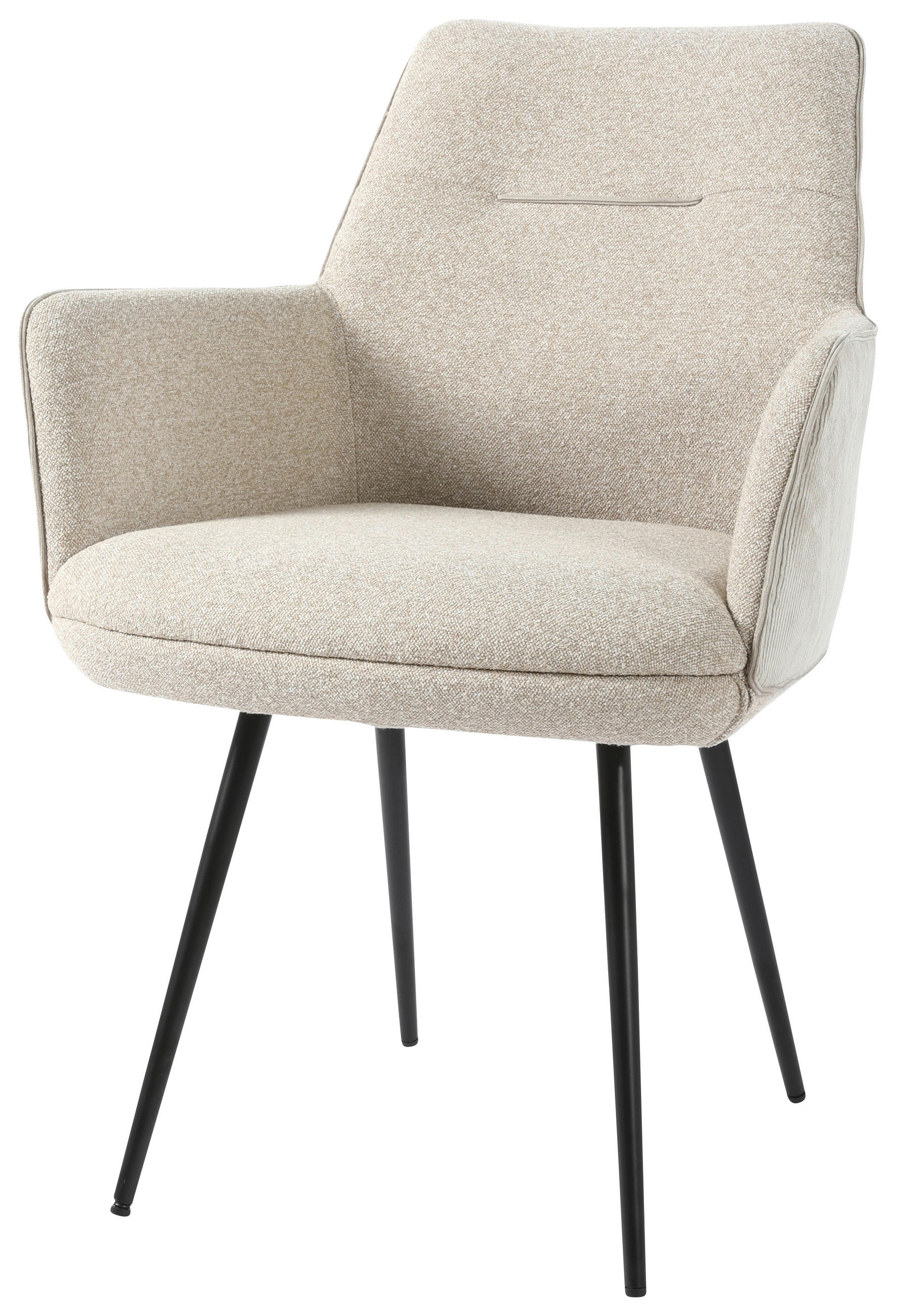 STOLICA S NASLONOM ZA RUKE  krem  metal, tekstil      - crna/krem, Design, metal/tekstil (60/86/62cm)