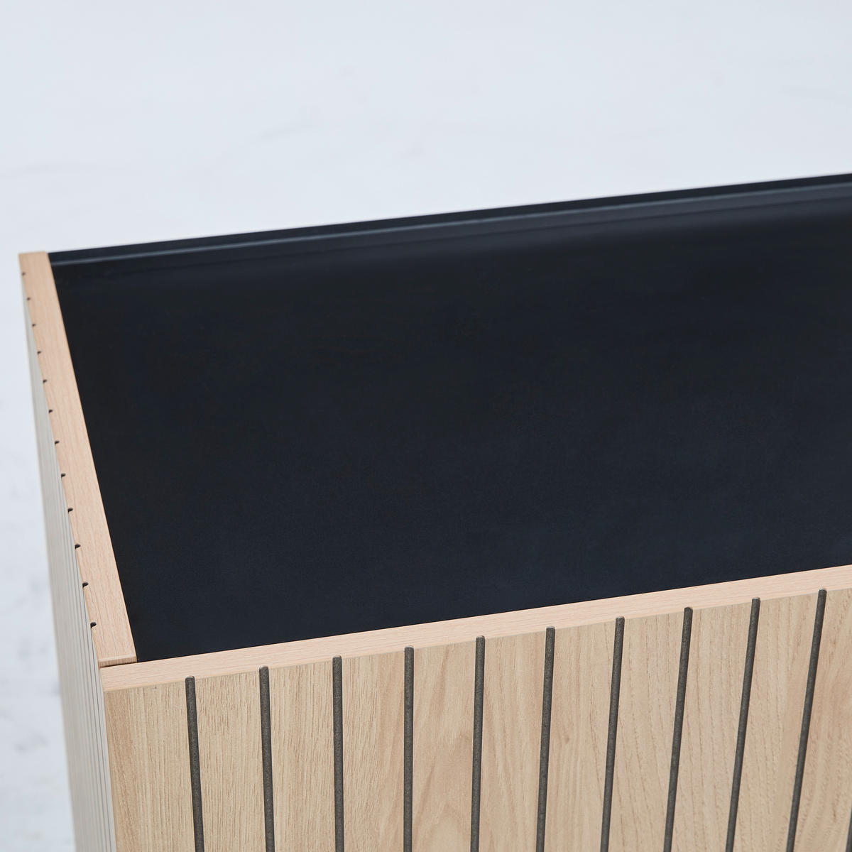 NACHTKÄSTCHEN in Schwarz, Eichefarben  - Eichefarben/Schwarz, Design, Holzwerkstoff/Metall (50/50/40cm) - Xora