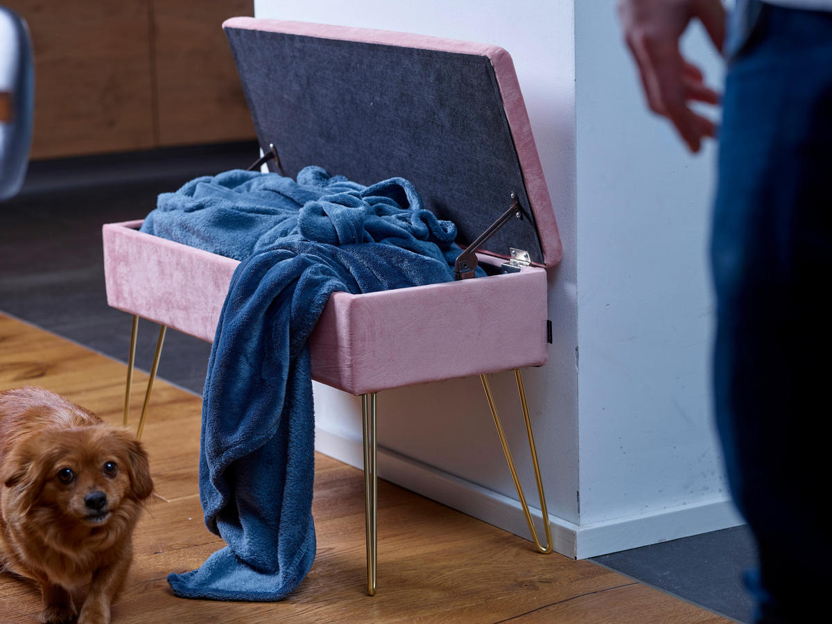 LAVICA S ÚLOŽNÝM PRIESTOROM, textil,  - zlatá, Design, kov/textil (75/42cm) - Echtwerk